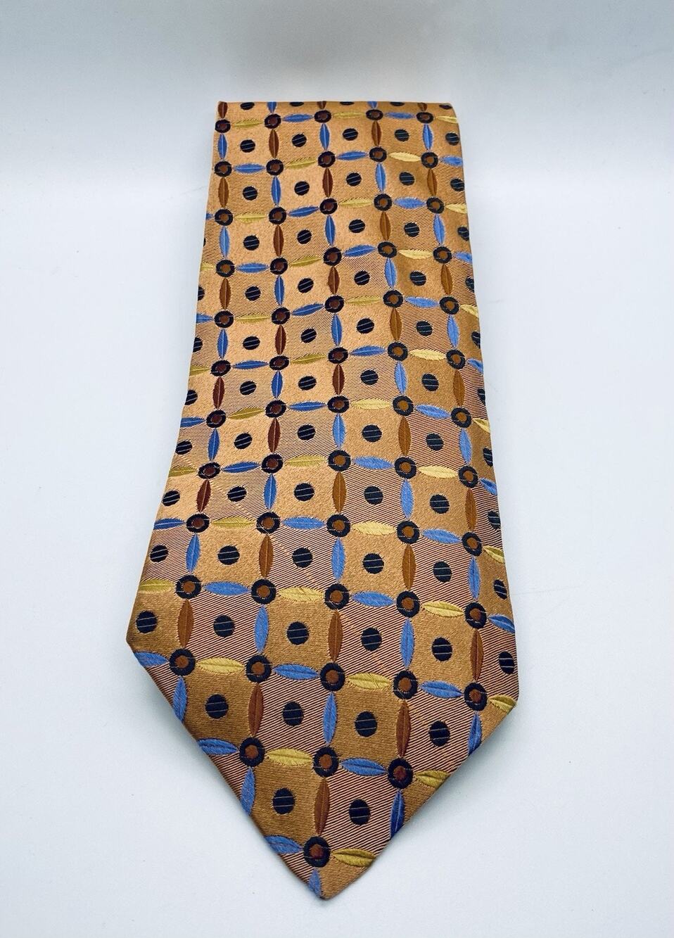 Robert Talbott Best of Class Nordstrom Silk Tie Copper Orange Geometric Print